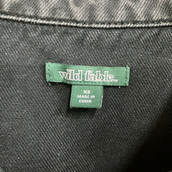 NWOT Wild Fable Women's Size XS Black Oversized L-Sleeve Button-Up Denim Jacket - Picture 5 of 11